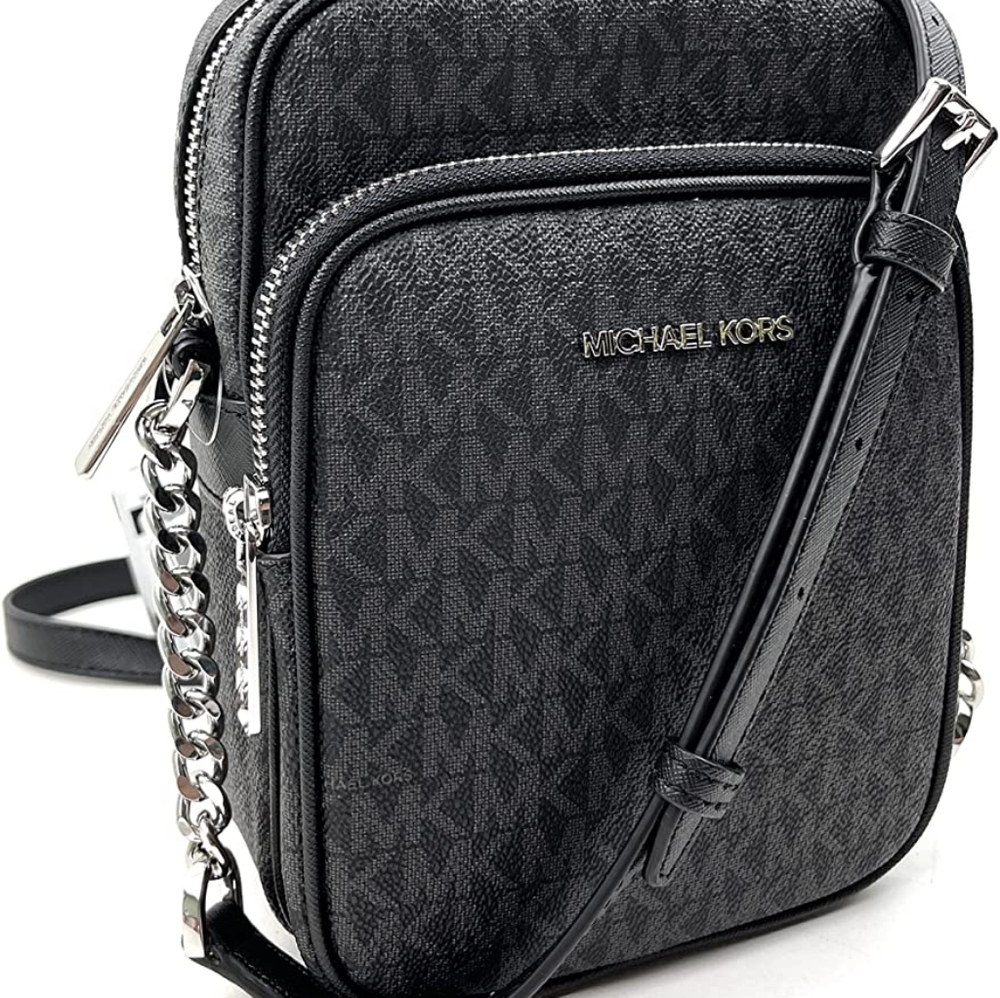 Michael Kors Jet Set Travel Signature Chain Crossbody Flight Bag